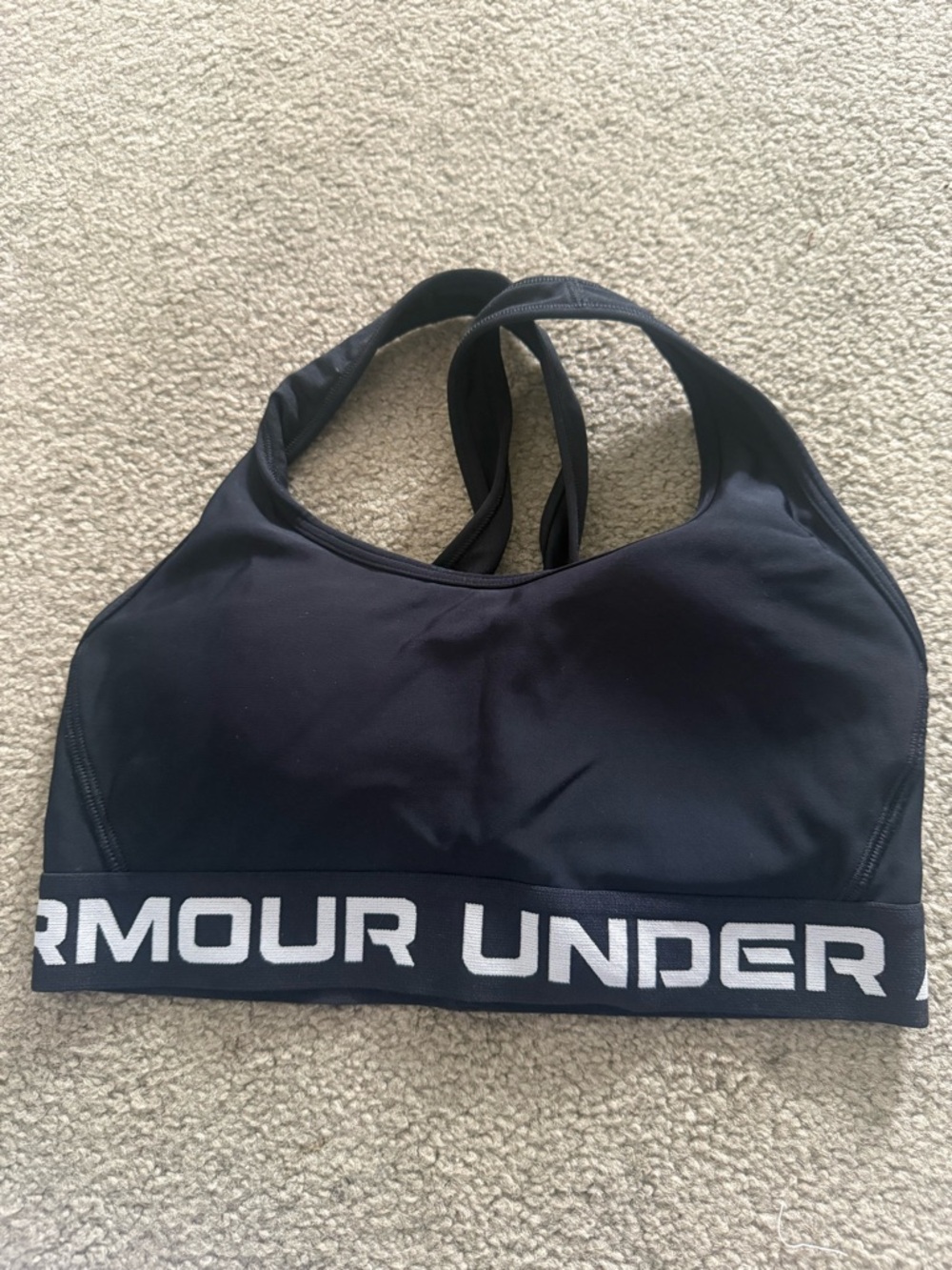 Under Armour Black Racerback Sports Bra with Logo Band